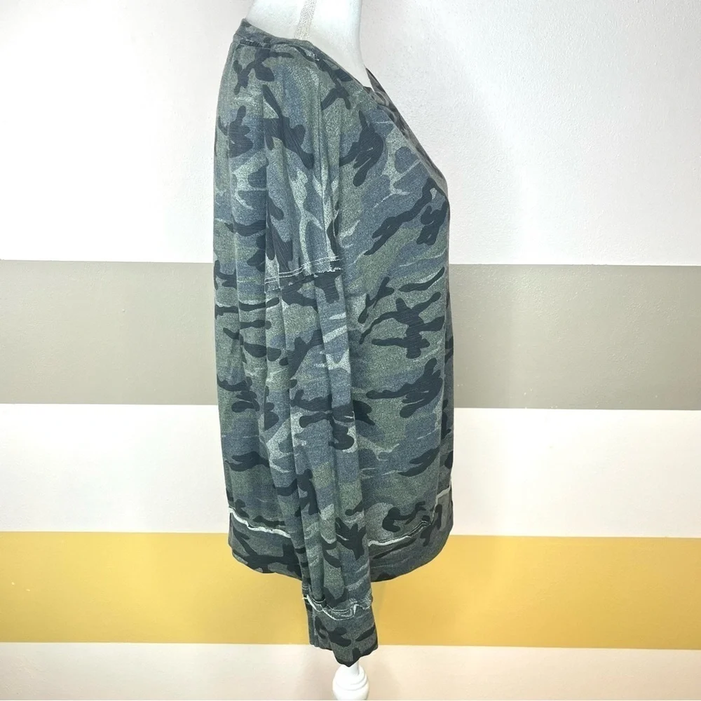 Sundry Green Ragen Camo Camouflage Grunge Western Soft Casual Lounge Sweatshirt - Picture 4 of 15